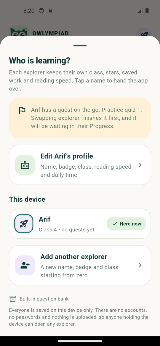 Who is learning sheet listing explorers on this device